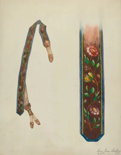 Silk Embroidered Suspenders