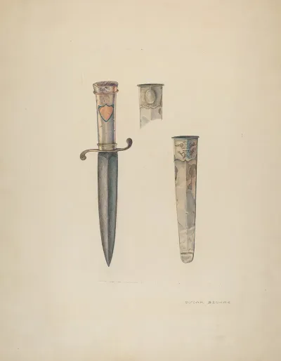Silver Dagger And Sheath