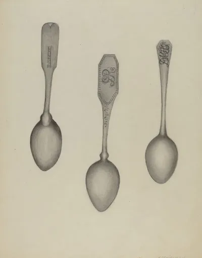 Silver Fiddle Head Spoon