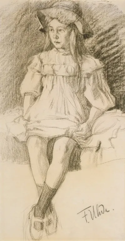 Sitting Girl With Hat