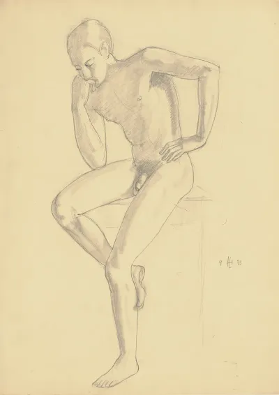 Sitting Male Nude 3