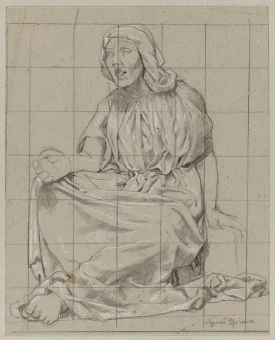 Sitting Woman In A Draped Robe