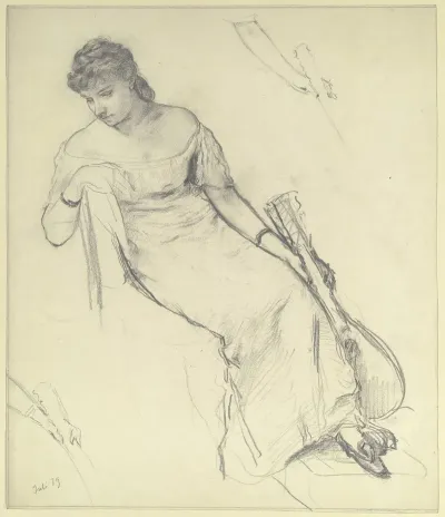 Sitzende Frau Mit Mandoline 2