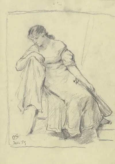 Sitzende Frau Mit Mandoline