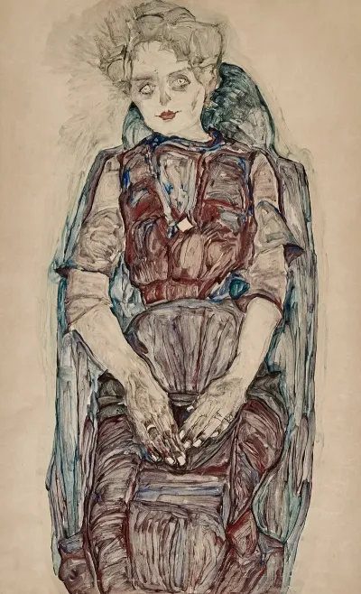 Sitzende Frau
