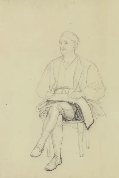 Sitzender Hartmut Aus Ritter Hartmut Von Kronberg Bei Dem Reformator Oecolampadius In Basel