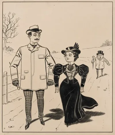 Six Comic Strip Frames Of Two Chivalrous Men With Woman In Rain Storm Pl 1