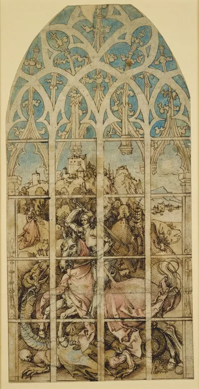 Sketch For A Glass Painting With St George