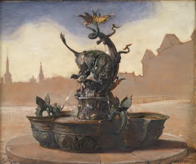 Sketch For Dragespringvandet The Dragon Fountain