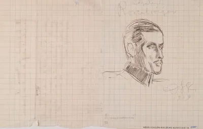 Sketch Of Edvin Bertel Rosenbroijer Adjutant For Marshal Carl Gustaf Emil Mannerheim