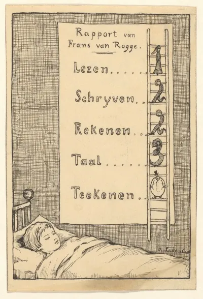 Slapende Jongen En Een Rapport