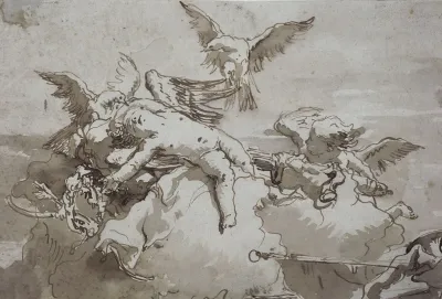 Sleeping Cupid On Clouds