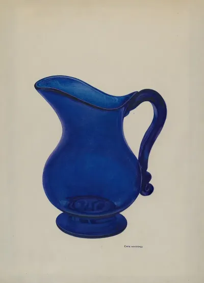 Small Blue Milk Pitcher