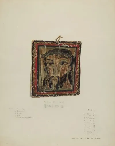 Small Christo Head Retablo