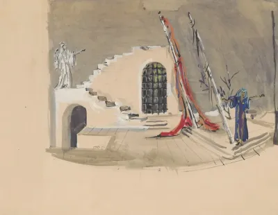 Sodome Et Gomorrhe Maquette De Decor Structure Avec Escalier Acte 2