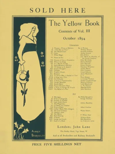 Sold Here The Yellow Book Contents Of Vol 3 October 1894