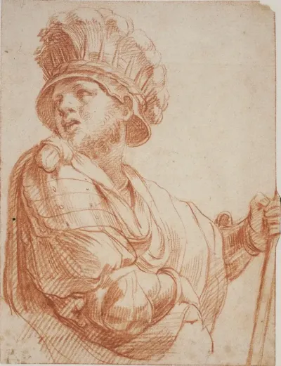 Soldat Med Fjerprydet Hjelm Efter Raphael