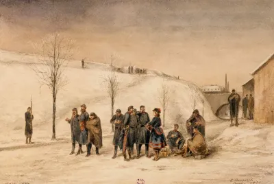 Soldats Et Cantiniere Aux Fortifications