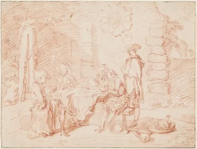 Soldiers Playing Cards In A Ruin