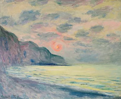 Soleil Couchant Temps Brumeux Pourville