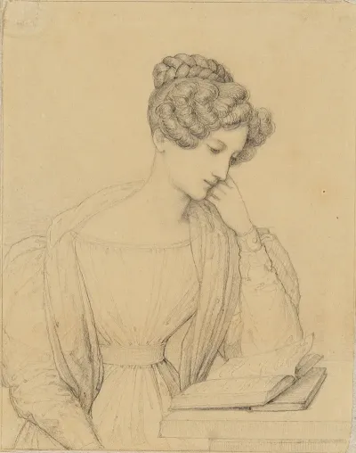 Sophie Markgrafin Von Baden An Einem Tische Lesend