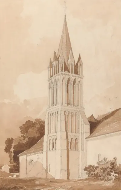 South East View Of The Church Of Ifs Near Caen Normandy