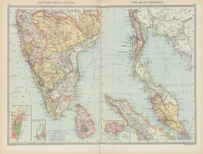 Southern India And Ceylon The Malay Peninsula