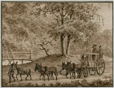 Spaanse Koets In Een Landschap
