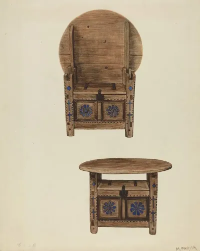 Spanish Southwest Hutch Table