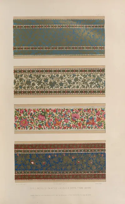 Specimens Of Painted Lacquer Work From Lahore
