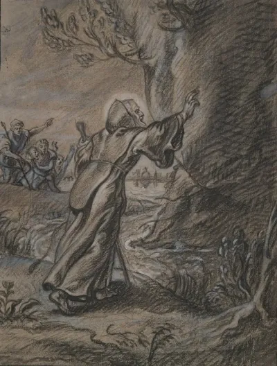 St Francis Of Paula Holding Back The Falling Rock