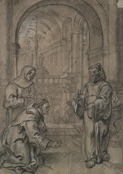St Francis Of Paula Holding Live Coal In His Hands