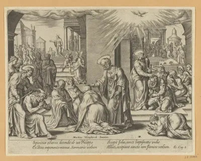 St Peter St John And St Philip Laying Their Hands On The Baptized At Samaria