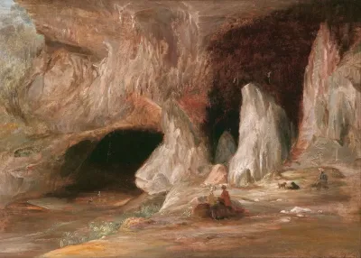 Stalagmite Columns At The Southern Entrance Of The Burrangalong Cavern