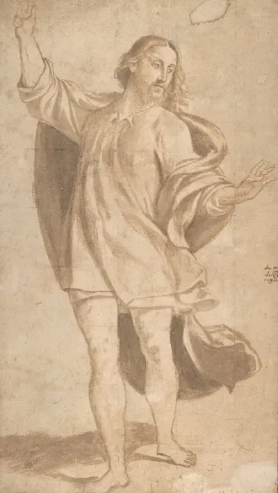 Standing Figure Of Christ With Arms Upraised