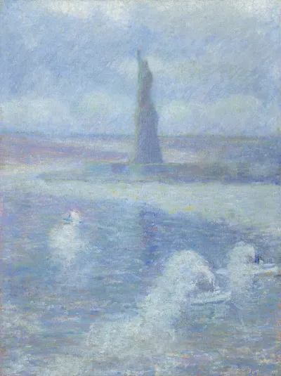 Statue Of Liberty N Y In Mist
