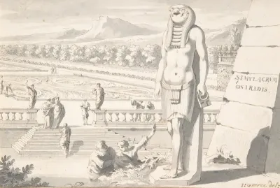 Statue Of Osiris In A Garden