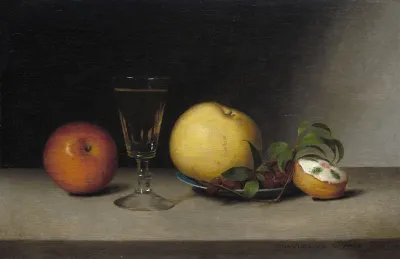 Still Life With Applessherry And Tea Cake