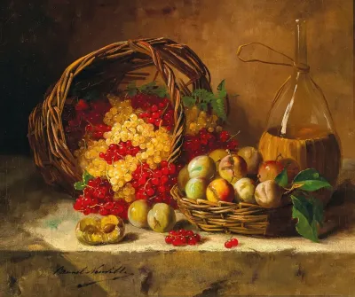 Still Life With Currants And Plums