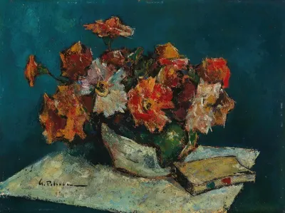 Still Life With Flowers And A Book