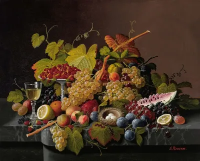 Still Life With Fruit And Birds Nest 2