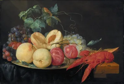 Still Life With Fruit And Boiled Crayfish