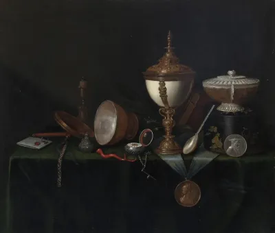 Still Life With Ostrich Egg Cup And The Whitfield Heirlooms