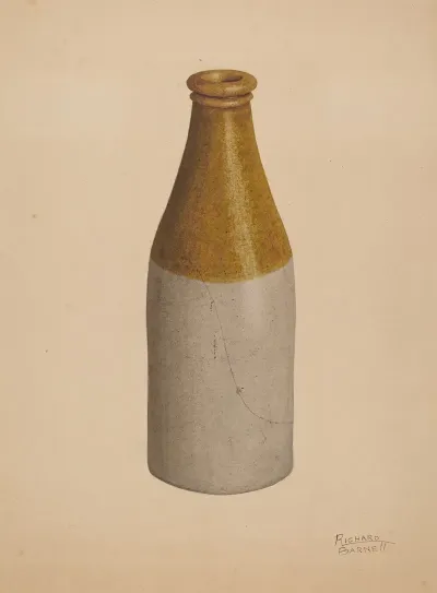 Stoneware Ink Bottle Or Catsup Bottle