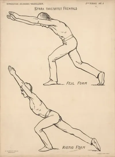 Stretch Lunge Standing Position With Toe Support Wrong Form Right Form Straek Tastottet Fremfald