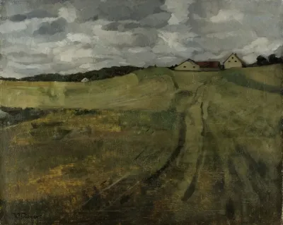 Stubble Field With Ascending Path Near Wessling