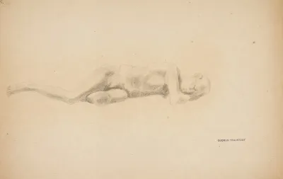 Studie Af Gipsafstobning Fra Pompeji Liggende Mand 2