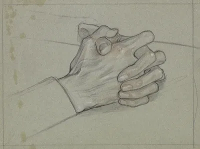 Studie Van Gevouwen Handen Voor Het Portret Van Mevrouw Ragazzi Van Den Wall Bake