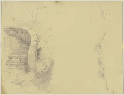 Studienblatt Parktreppe Landschaft