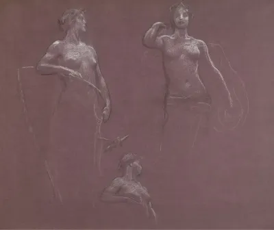 Studies For Ceres And Juno In Prospero Summoning Nymphs And Deities